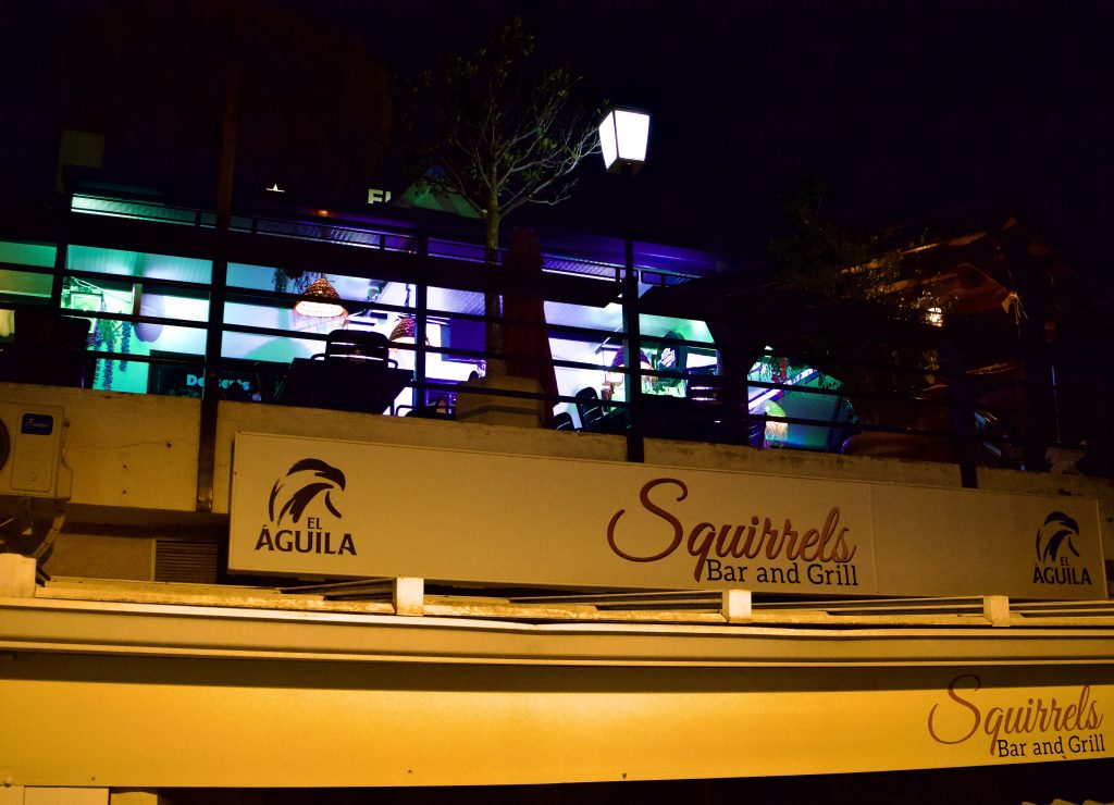 Bar and grill in the evening