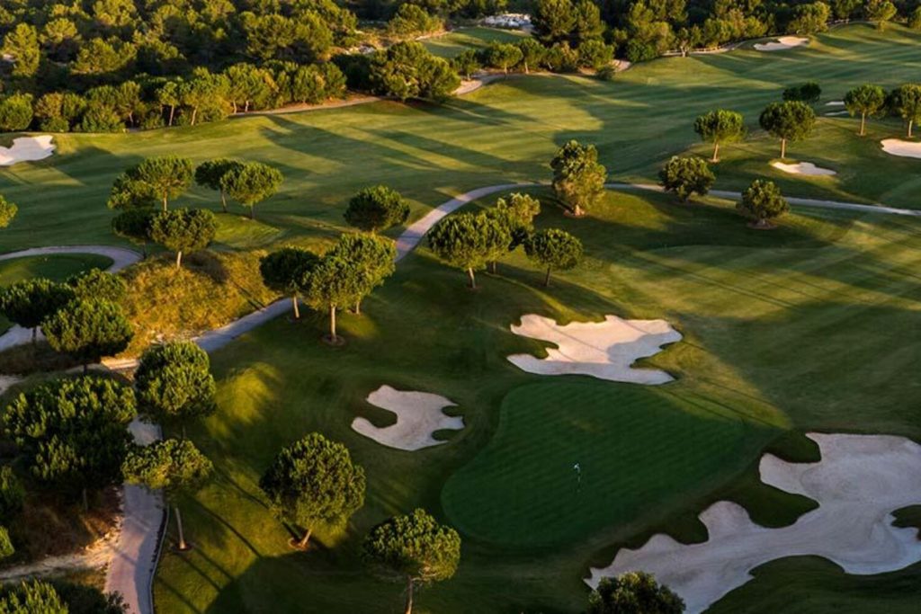 Tree-lined fairways and bunkers at Villamartin Golf