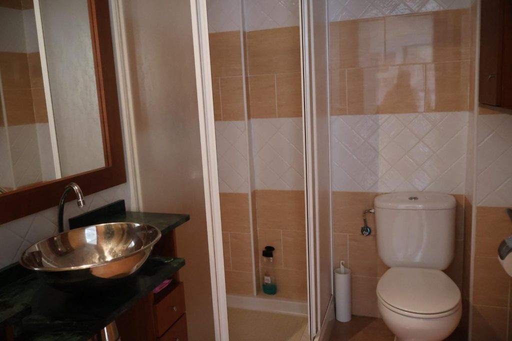 Bathroom with basin and shower